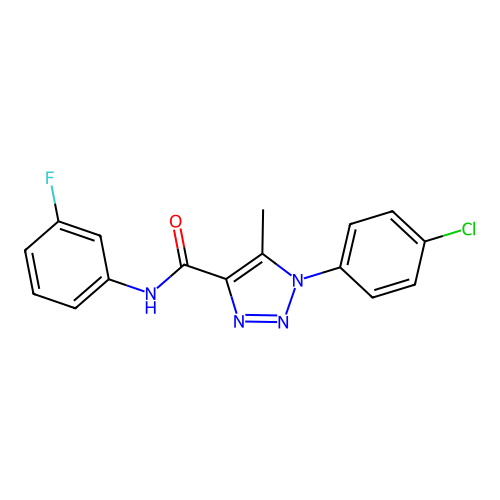 1-(4-chlorophenyl)-N-(3-fluorophenyl)-5-methyl-1H-1,2,3-triazole-4-carboxamide structure