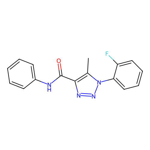 1-(2-fluorophenyl)-5-methyl-N-phenyl-1H-1,2,3-triazole-4-carboxamide structure