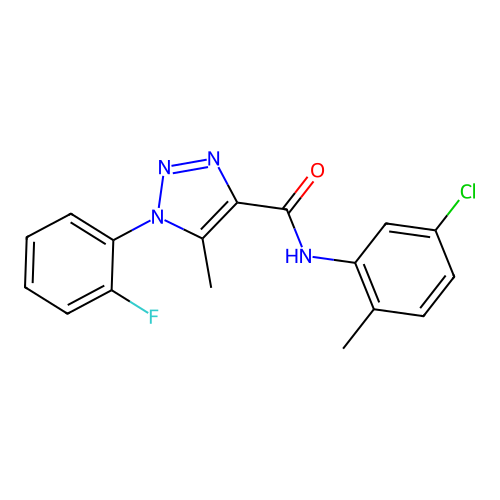 N-(5-chloro-2-methylphenyl)-1-(2-fluorophenyl)-5-methyl-1H-1,2,3-triazole-4-carboxamide structure