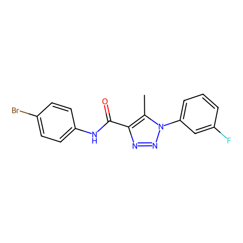 N-(4-bromophenyl)-1-(3-fluorophenyl)-5-methyl-1H-1,2,3-triazole-4-carboxamide structure