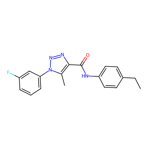 N-(4-ethylphenyl)-1-(3-fluorophenyl)-5-methyl-1H-1,2,3-triazole-4-carboxamide structure