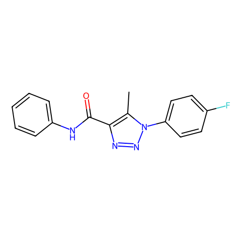 1-(4-fluorophenyl)-5-methyl-N-phenyl-1H-1,2,3-triazole-4-carboxamide structure