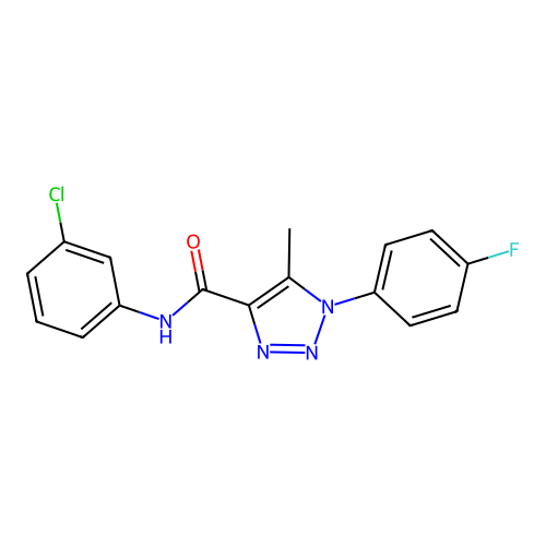 N-(3-chlorophenyl)-1-(4-fluorophenyl)-5-methyl-1H-1,2,3-triazole-4-carboxamide structure