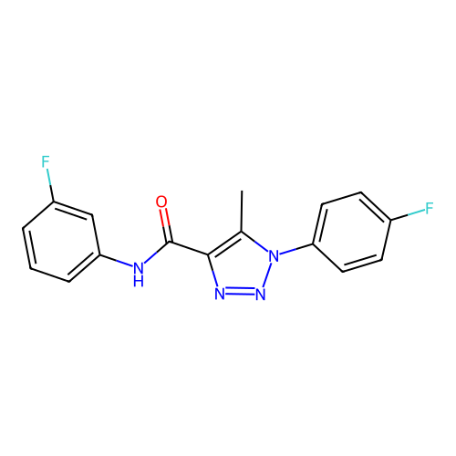 N-(3-fluorophenyl)-1-(4-fluorophenyl)-5-methyl-1H-1,2,3-triazole-4-carboxamide structure