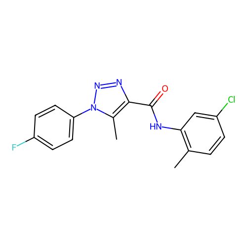 N-(5-chloro-2-methylphenyl)-1-(4-fluorophenyl)-5-methyl-1H-1,2,3-triazole-4-carboxamide structure