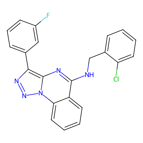N-[(2-chlorophenyl)methyl]-3-(3-fluorophenyl)triazolo[1,5-a]quinazolin-5-amine structure