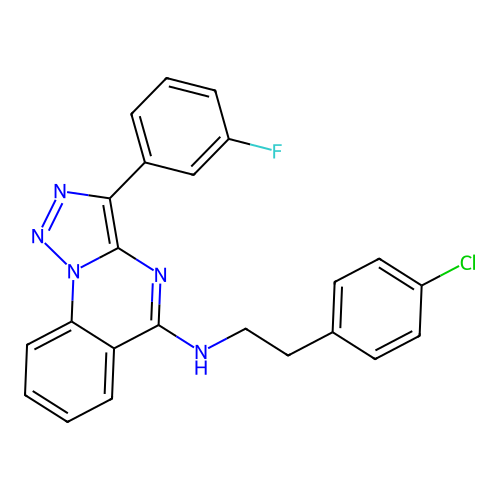 N-[2-(4-chlorophenyl)ethyl]-3-(3-fluorophenyl)triazolo[1,5-a]quinazolin-5-amine structure