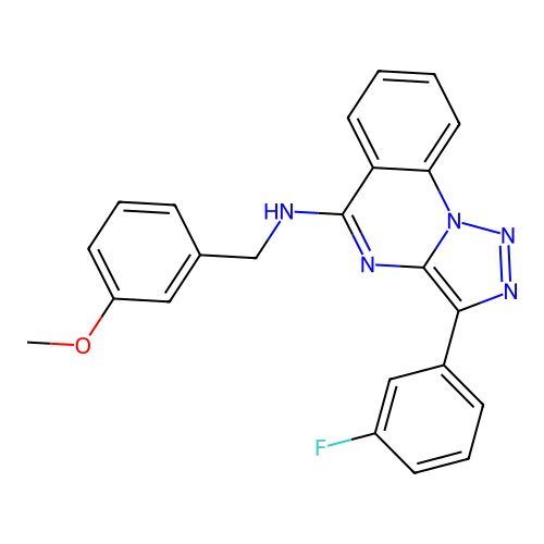 3-(3-fluorophenyl)-N-[(3-methoxyphenyl)methyl]triazolo[1,5-a]quinazolin-5-amine structure