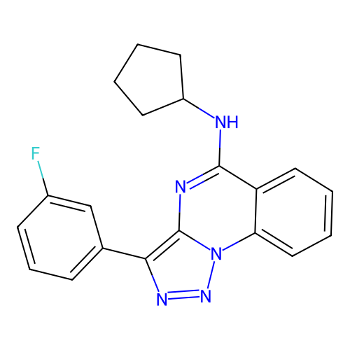 N-cyclopentyl-3-(3-fluorophenyl)-[1,2,3]triazolo[1,5-a]quinazolin-5-amine structure