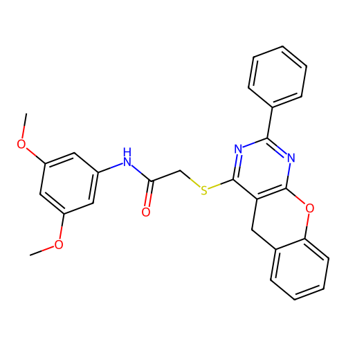 N-(3,5-DIMETHOXYPHENYL)-2-({2-PHENYL-5H-CHROMENO[2,3-D]PYRIMIDIN-4-YL}SULFANYL)ACETAMIDE structure