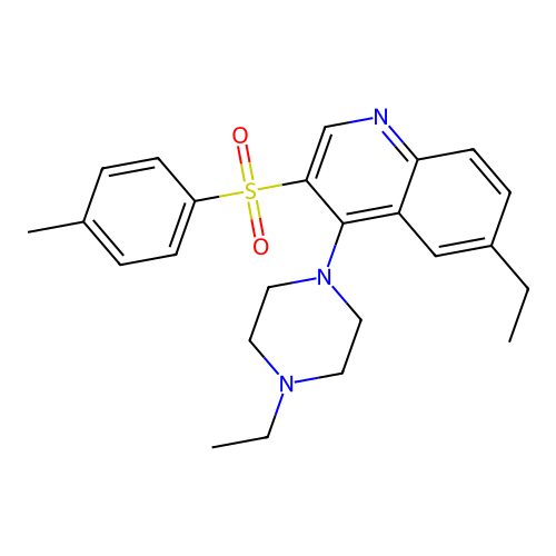 6-Ethyl-4-(4-ethylpiperazin-1-yl)-3-tosylquinoline structure