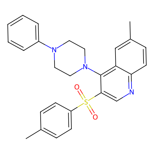 6-Methyl-3-(4-methylphenyl)sulfonyl-4-(4-phenylpiperazin-1-yl)quinoline structure