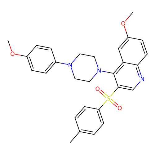 6-Methoxy-4-(4-(4-methoxyphenyl)piperazin-1-yl)-3-tosylquinoline structure