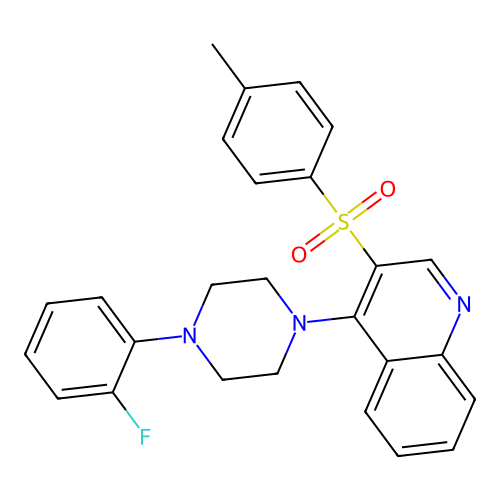 4-(4-(2-Fluorophenyl)piperazin-1-yl)-3-tosylquinoline structure