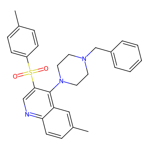 4-(4-Benzylpiperazin-1-yl)-6-methyl-3-tosylquinoline structure