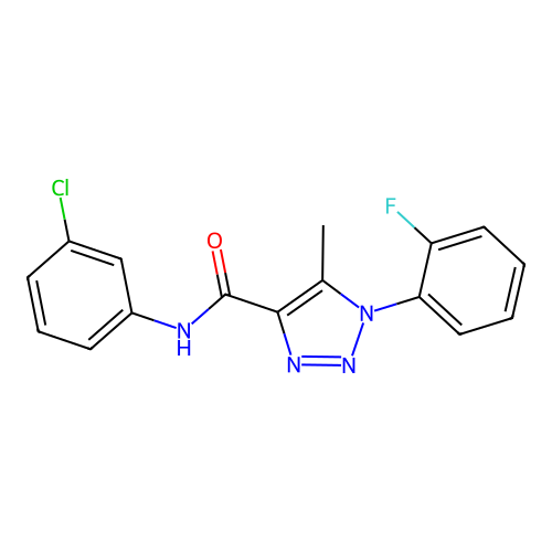 N-(3-chlorophenyl)-1-(2-fluorophenyl)-5-methyl-1H-1,2,3-triazole-4-carboxamide structure