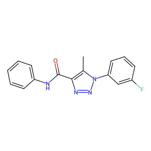 1-(3-fluorophenyl)-5-methyl-N-phenyl-1H-1,2,3-triazole-4-carboxamide structure