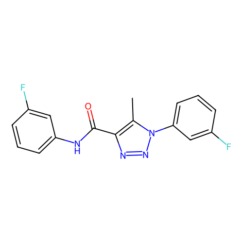 N,1-bis(3-fluorophenyl)-5-methyl-1H-1,2,3-triazole-4-carboxamide structure