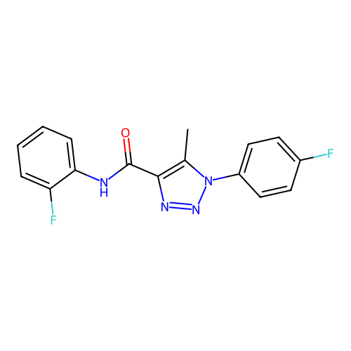 N-(2-fluorophenyl)-1-(4-fluorophenyl)-5-methyltriazole-4-carboxamide structure