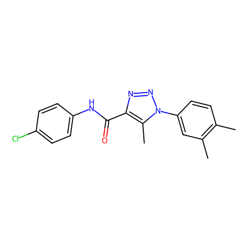 N-(4-chlorophenyl)-1-(3,4-dimethylphenyl)-5-methyl-1H-1,2,3-triazole-4-carboxamide structure