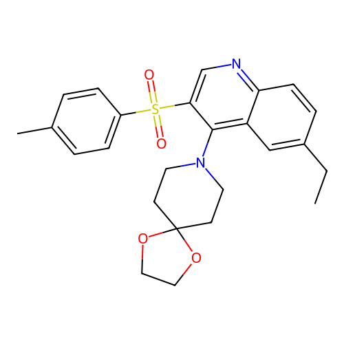 8-(6-Ethyl-3-tosylquinolin-4-yl)-1,4-dioxa-8-azaspiro[4.5]decane structure
