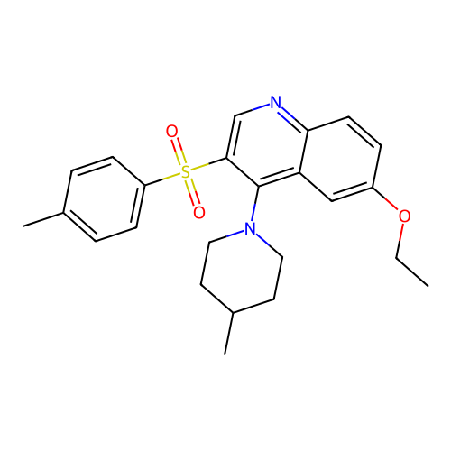 6-Ethoxy-4-(4-methylpiperidin-1-yl)-3-tosylquinoline structure