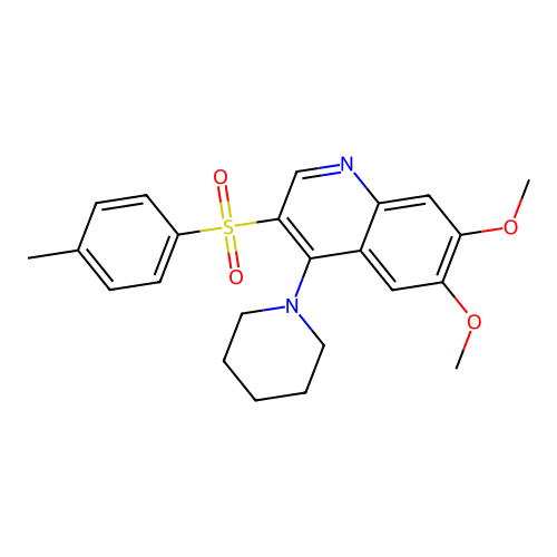 6,7-Dimethoxy-4-(piperidin-1-yl)-3-tosylquinoline structure