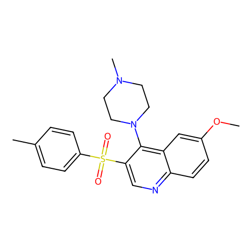 6-Methoxy-3-(4-methylbenzenesulfonyl)-4-(4-methylpiperazin-1-yl)quinoline structure