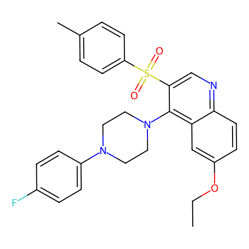 6-Ethoxy-4-(4-(4-fluorophenyl)piperazin-1-yl)-3-tosylquinoline structure