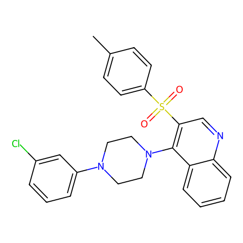 4-(4-(3-Chlorophenyl)piperazin-1-yl)-3-tosylquinoline structure
