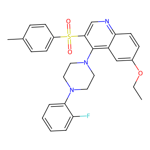 6-Ethoxy-4-(4-(2-fluorophenyl)piperazin-1-yl)-3-tosylquinoline structure