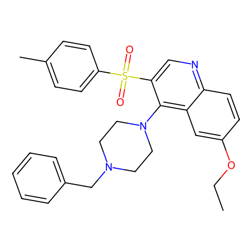 4-(4-Benzylpiperazin-1-yl)-6-ethoxy-3-tosylquinoline structure