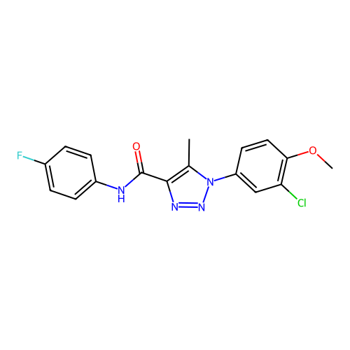 1-(3-chloro-4-methoxyphenyl)-N-(4-fluorophenyl)-5-methyl-1H-1,2,3-triazole-4-carboxamide structure