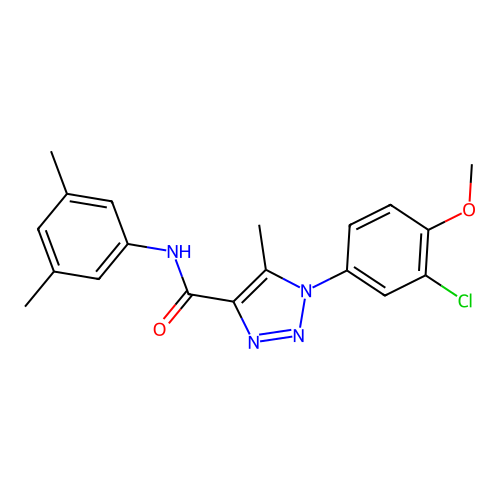 1-(3-chloro-4-methoxyphenyl)-N-(3,5-dimethylphenyl)-5-methyl-1H-1,2,3-triazole-4-carboxamide structure