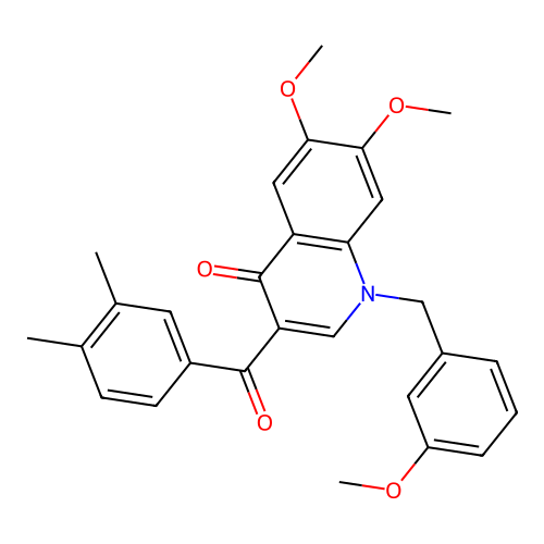 3-(3,4-Dimethylbenzoyl)-6,7-dimethoxy-1-[(3-methoxyphenyl)methyl]quinolin-4-one structure