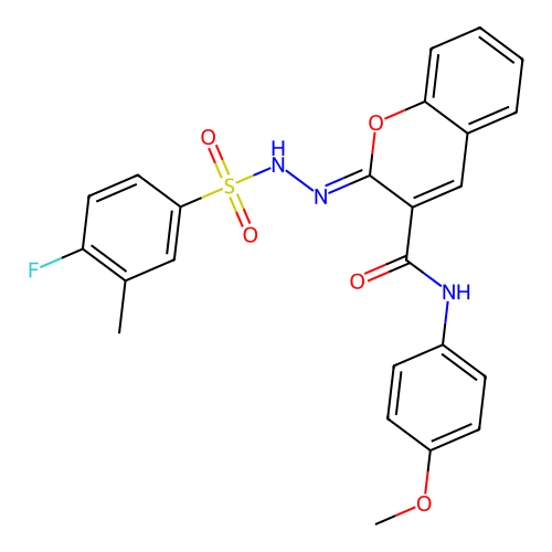 (2Z)-2-[(4-fluoro-3-methylbenzenesulfonamido)imino]-N-(4-methoxyphenyl)-2H-chromene-3-carboxamide structure
