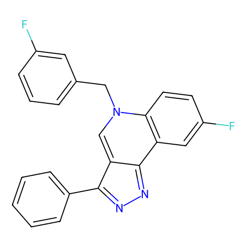 8-Fluoro-5-[(3-fluorophenyl)methyl]-3-phenylpyrazolo[4,3-c]quinoline structure