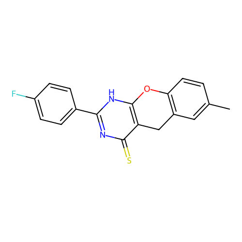 2-(4-Fluorophenyl)-7-methyl-1,5-dihydrochromeno[2,3-d]pyrimidine-4-thione structure