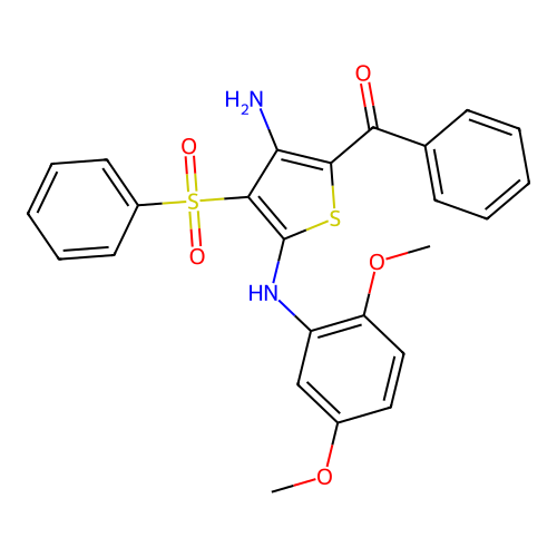 5-BENZOYL-3-(BENZENESULFONYL)-N2-(2,5-DIMETHOXYPHENYL)THIOPHENE-2,4-DIAMINE structure