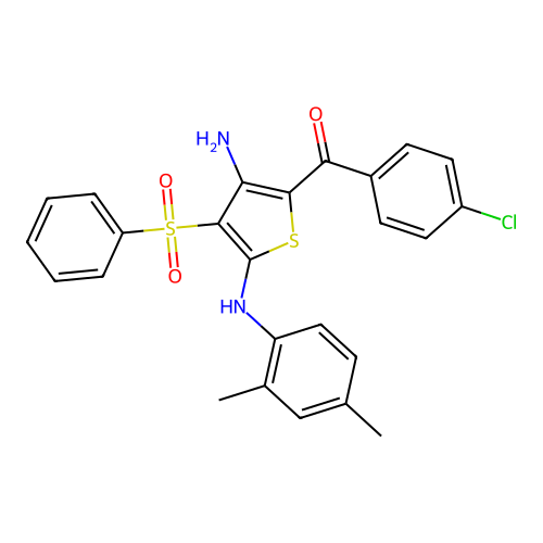 3-(BENZENESULFONYL)-5-(4-CHLOROBENZOYL)-N2-(2,4-DIMETHYLPHENYL)THIOPHENE-2,4-DIAMINE structure