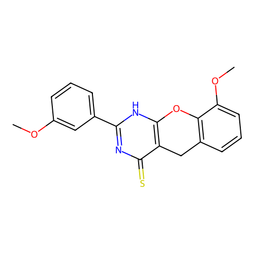 9-Methoxy-2-(3-methoxyphenyl)-1,5-dihydrochromeno[2,3-d]pyrimidine-4-thione structure