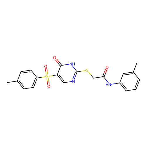 2-{[5-(4-methylbenzenesulfonyl)-6-oxo-1,6-dihydropyrimidin-2-yl]sulfanyl}-N-(3-methylphenyl)acetamide structure