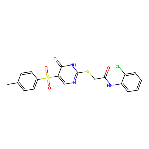 N-(2-chlorophenyl)-2-((6-oxo-5-tosyl-1,6-dihydropyrimidin-2-yl)thio)acetamide structure