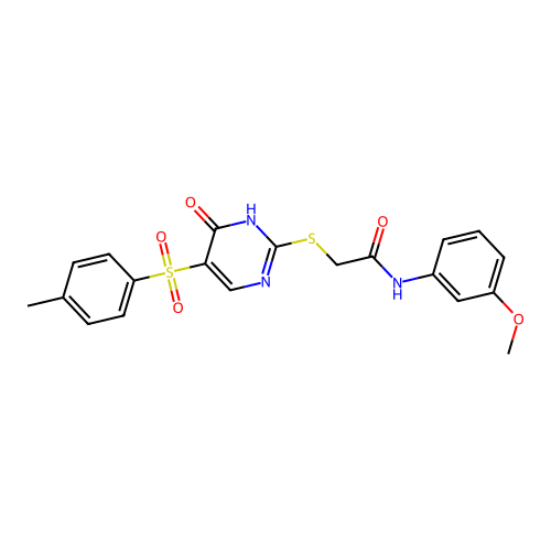 N-(3-methoxyphenyl)-2-((6-oxo-5-tosyl-1,6-dihydropyrimidin-2-yl)thio)acetamide structure