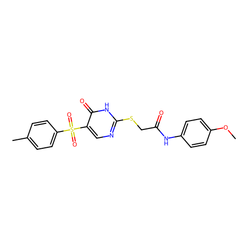 N-(4-methoxyphenyl)-2-((6-oxo-5-tosyl-1,6-dihydropyrimidin-2-yl)thio)acetamide structure