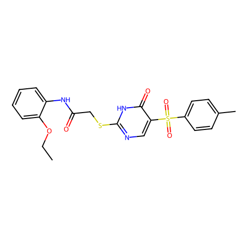N-(2-ethoxyphenyl)-2-((6-oxo-5-tosyl-1,6-dihydropyrimidin-2-yl)thio)acetamide structure
