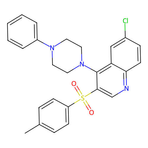 6-Chloro-3-(4-methylphenyl)sulfonyl-4-(4-phenylpiperazin-1-yl)quinoline structure
