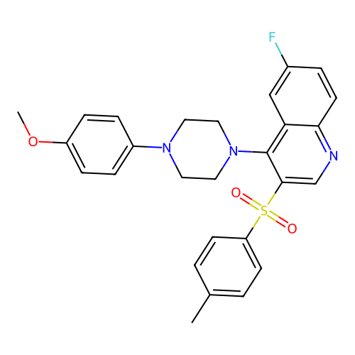 6-Fluoro-4-(4-(4-methoxyphenyl)piperazin-1-yl)-3-tosylquinoline structure