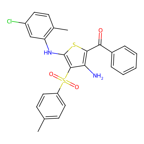 5-BENZOYL-N2-(5-CHLORO-2-METHYLPHENYL)-3-(4-METHYLBENZENESULFONYL)THIOPHENE-2,4-DIAMINE structure