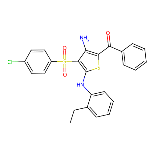 5-BENZOYL-3-(4-CHLOROBENZENESULFONYL)-N2-(2-ETHYLPHENYL)THIOPHENE-2,4-DIAMINE structure